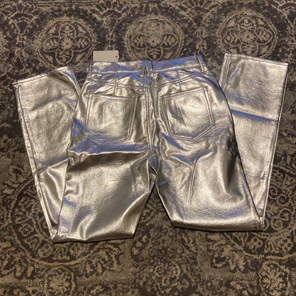 GOOD AMERICAN GOOD ICON METALLIC FAUX LEATHER SIZE 8/29 - Picture 7 of 8
